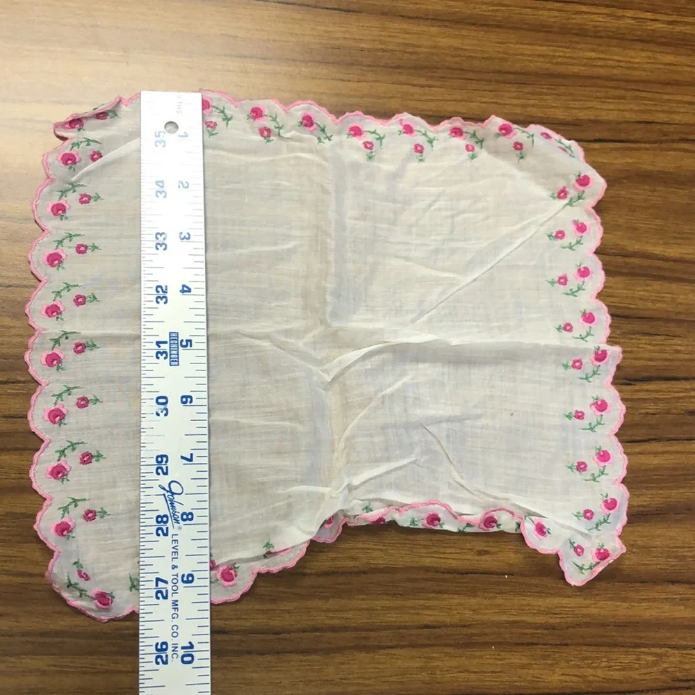 Vintage Rosette Handkerchief or Pocket Square
